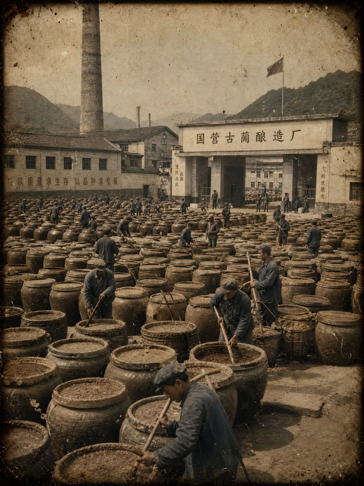 1956至2001年国营古蔺酿造厂生产场景